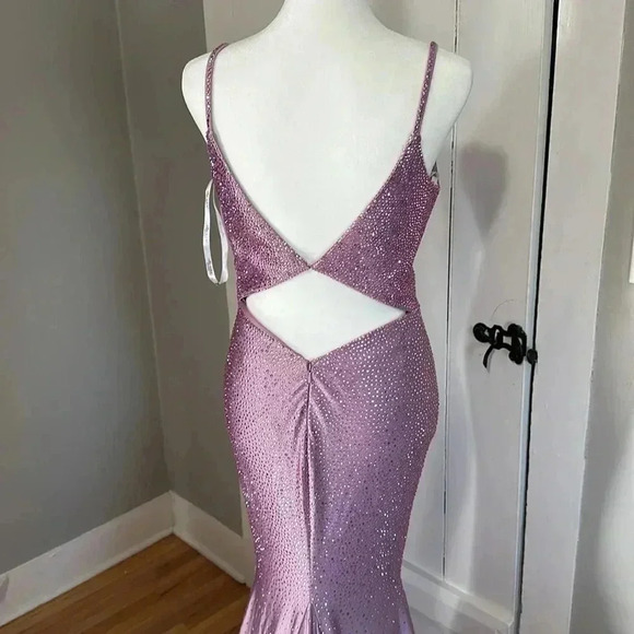 Ellie Wilde purple/lavender jeweled mermaid dress - Picture 6 of 8